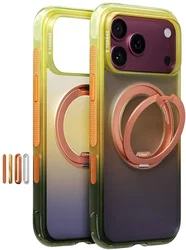 TORRAS O3 Air Gradient iPhone 18 Pro Hoesje MagSafe 360° Kickstand Oranje Paars afbeelding