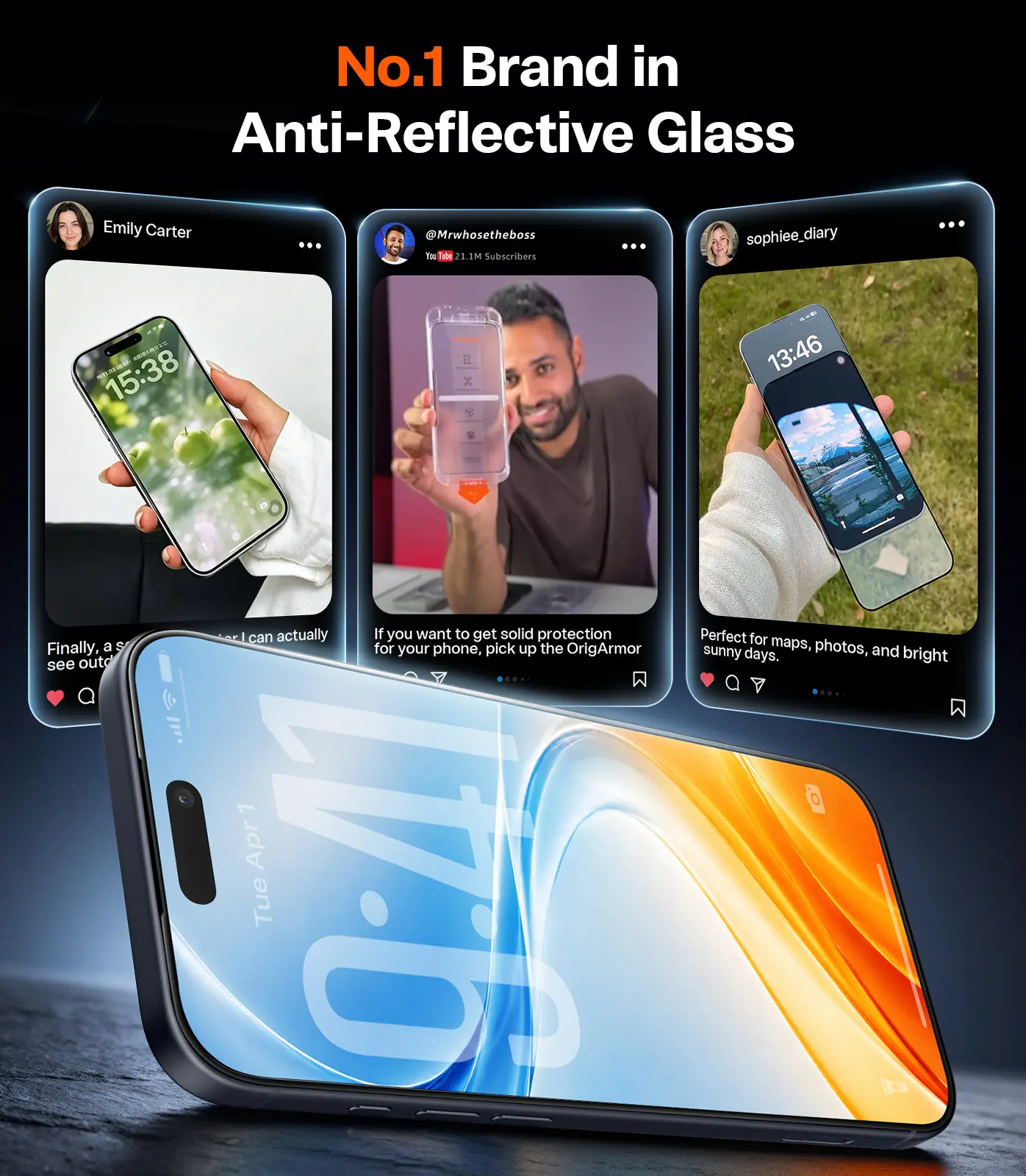 TORRAS OrigArmor Apple iPhone 18 Pro 9H+ Tempered Glass met Installatietray afbeelding 7