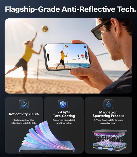 TORRAS OrigArmor Apple iPhone 18 Pro 9H+ Tempered Glass met Installatietray afbeelding 2