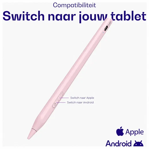 Buddi Flow 2 Universele Stylus Pen voor Android en iPad Roze afbeelding 2