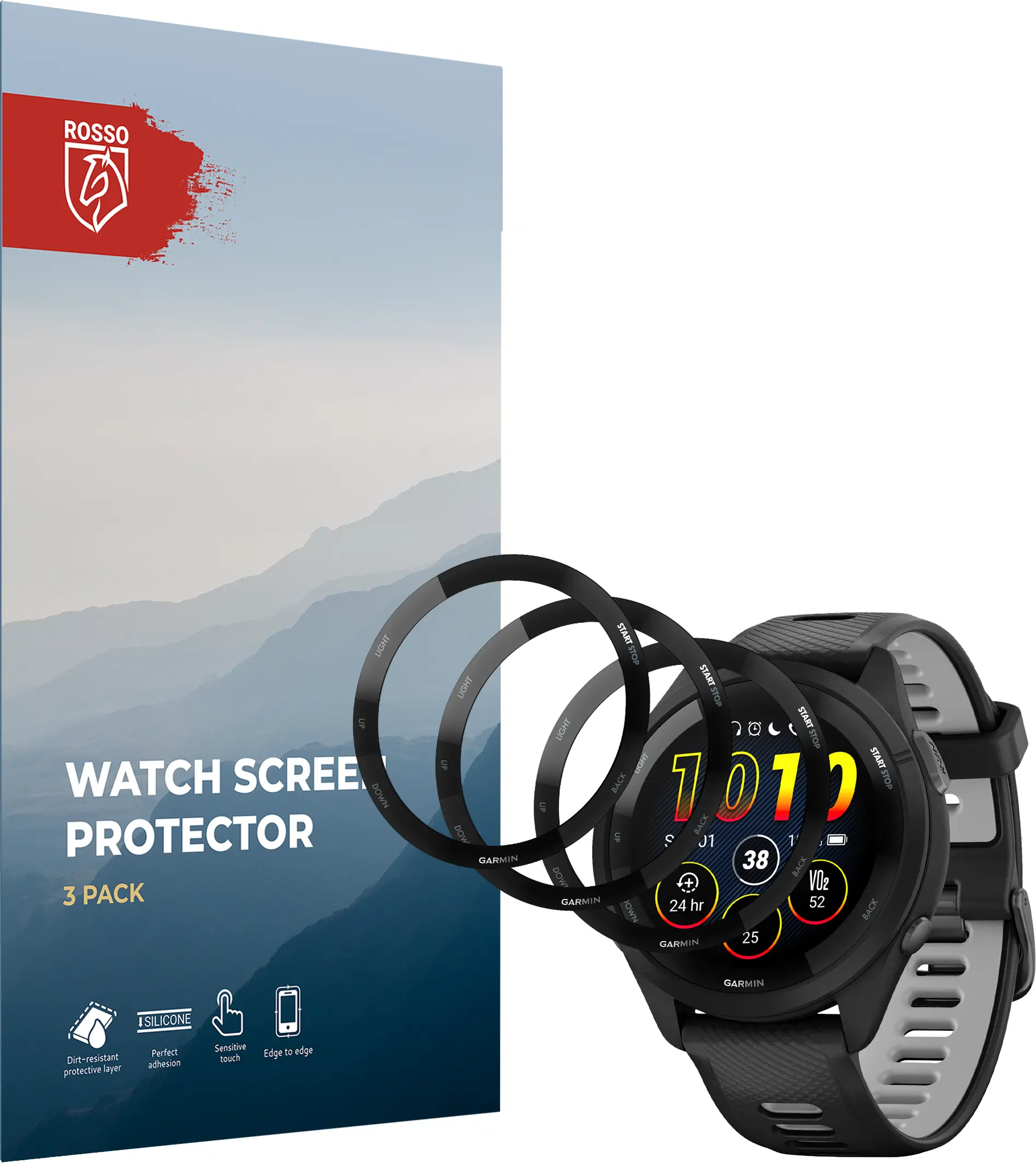 Rosso Garmin 265 Hybrid Glass Screen Protector (3-Pack) afbeelding 9