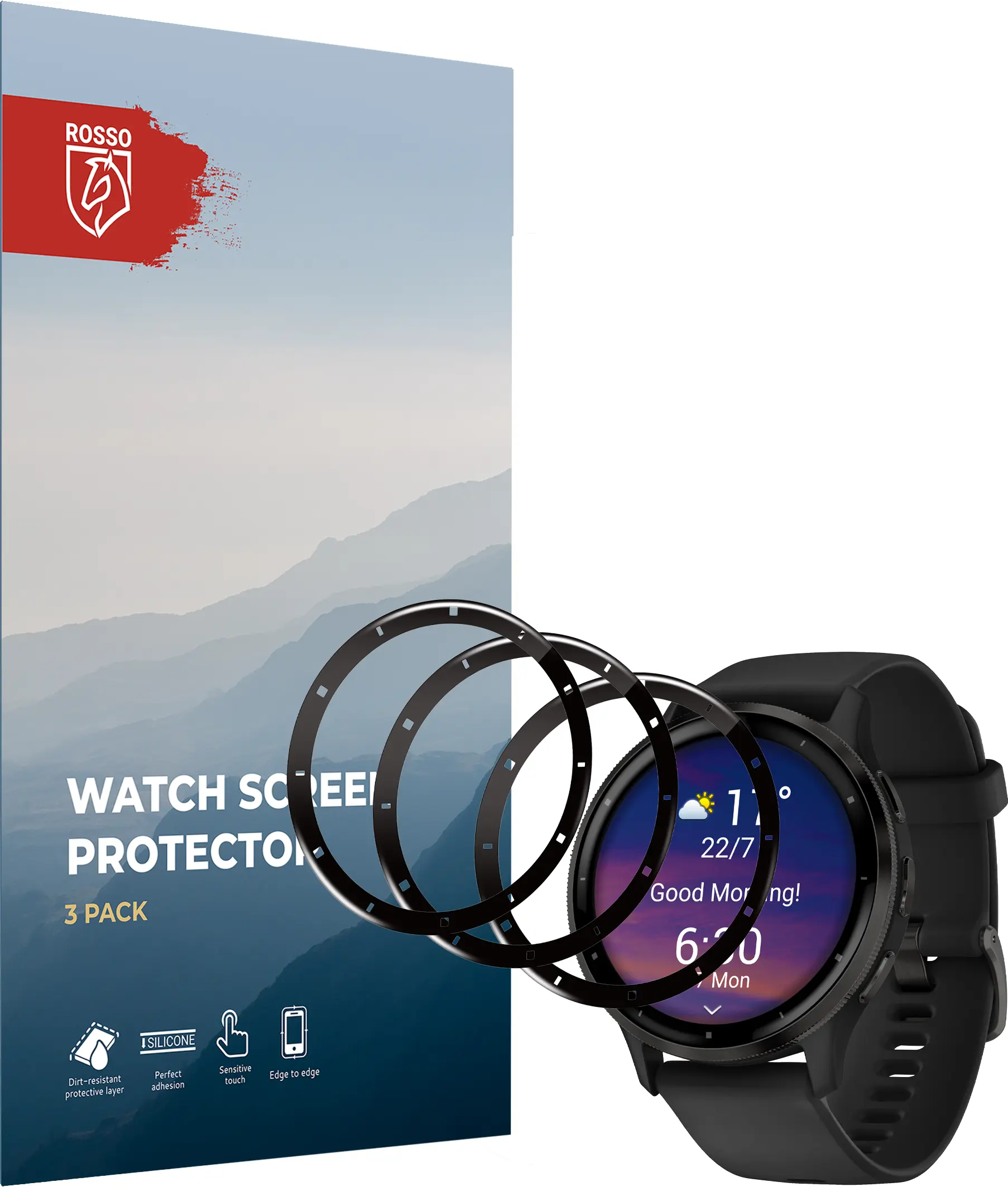 Rosso Garmin Venu 3 45MM Hybrid Glass Screen Protector (3-Pack) afbeelding 10