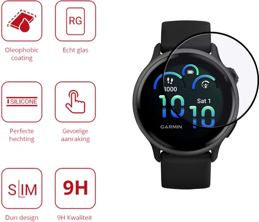 Rosso Garmin Vivoactive 6 Hybrid Glass Screen Protector (3-Pack) afbeelding 2