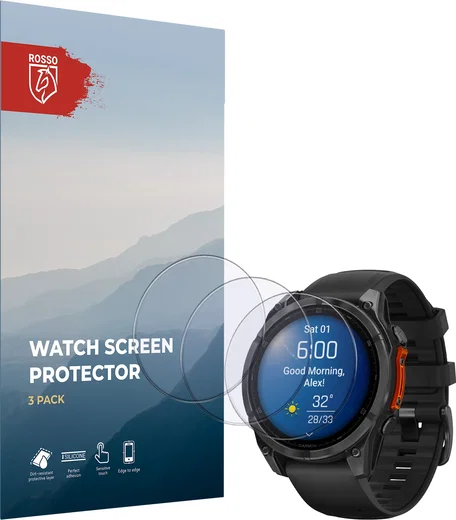 Rosso - Garmin Fenix 8 47MM 9H Tempered Glass Screen Protector 3-Pack afbeelding 8