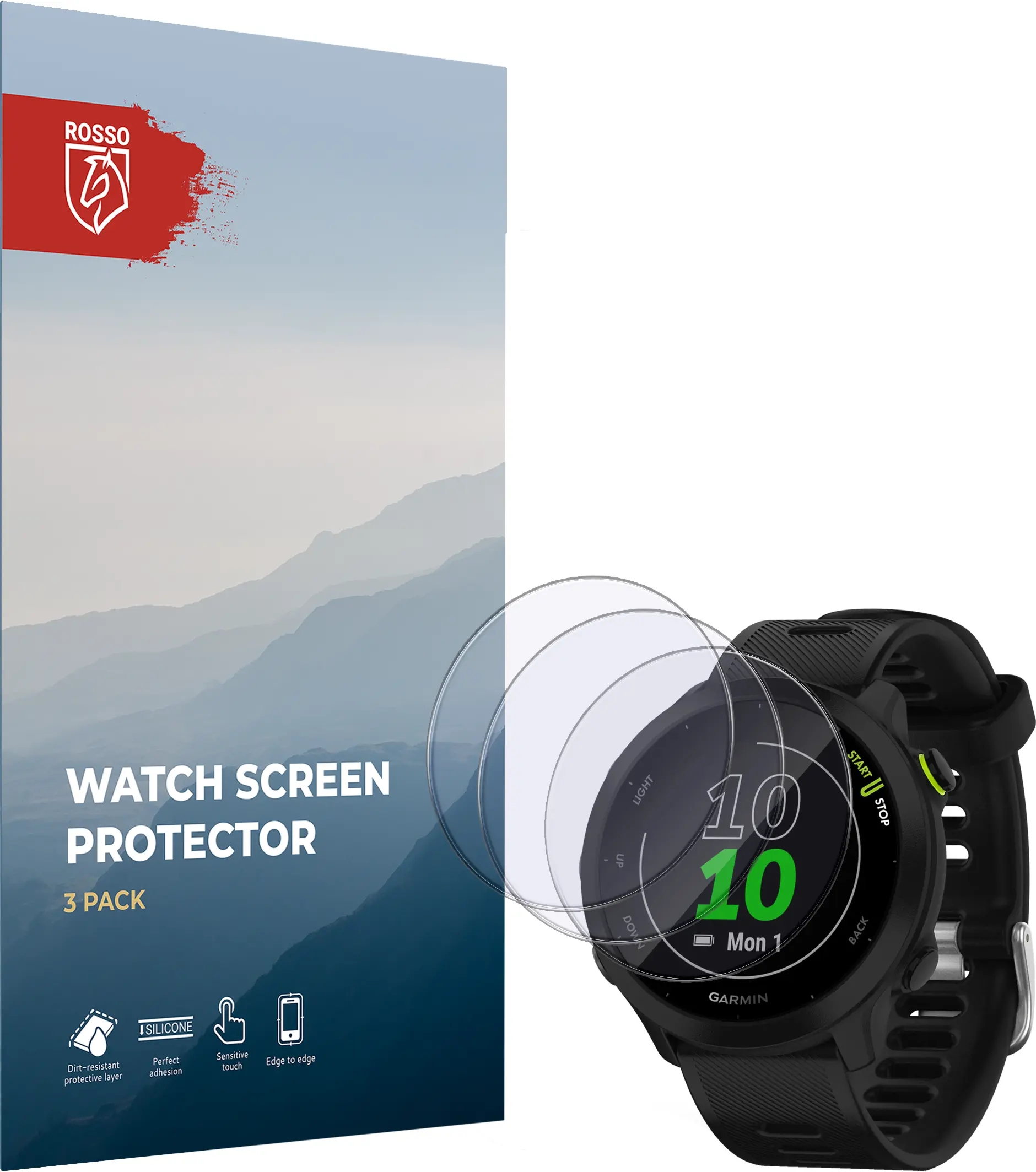 Rosso - Garmin Forerunner 55 9H Tempered Glass Screen Protector 3-Pack afbeelding 7