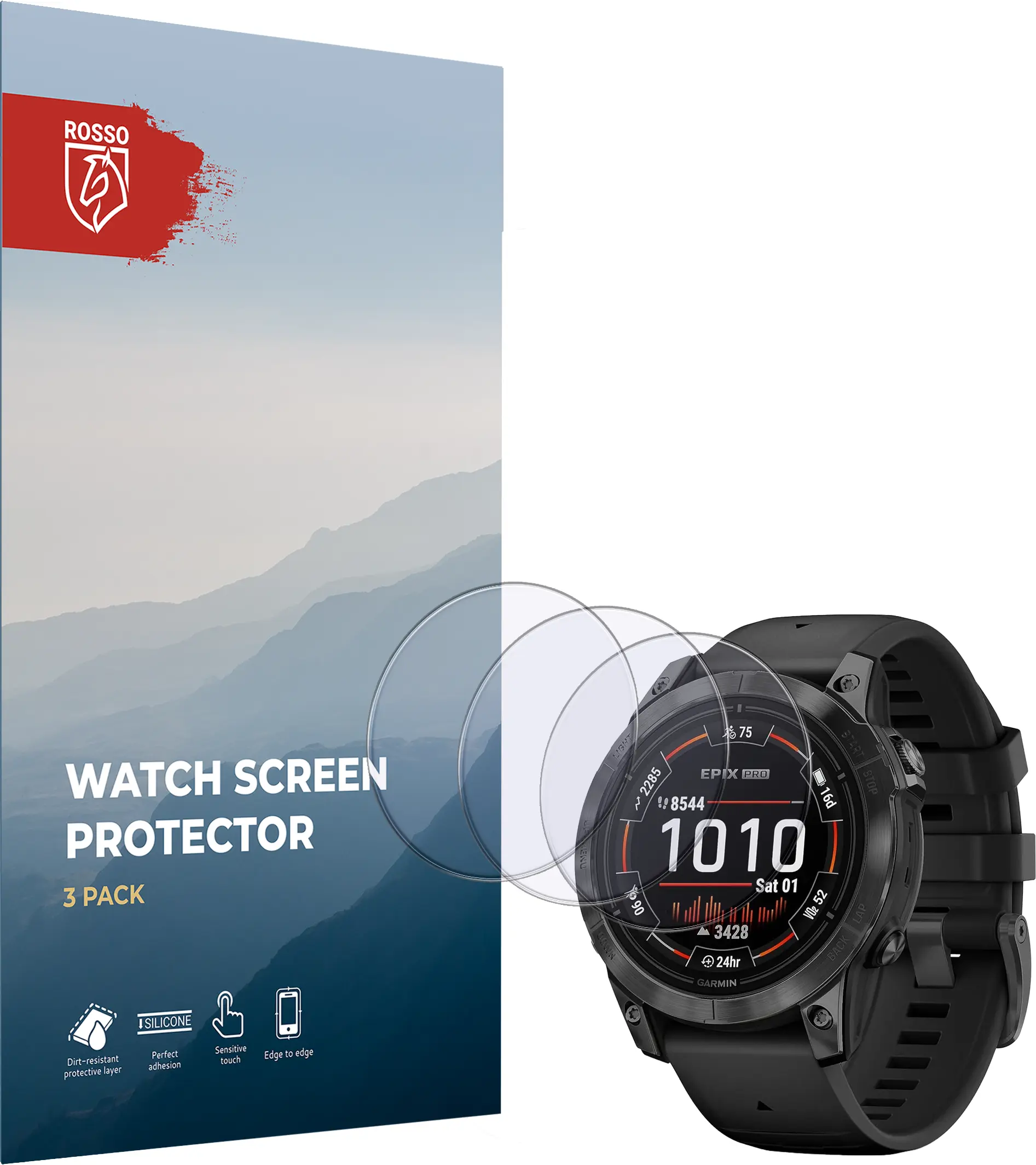 Rosso Garmin Epix Pro (Gen 2) 47MM 9H Tempered Glass Screen Protector 3-Pack afbeelding 8