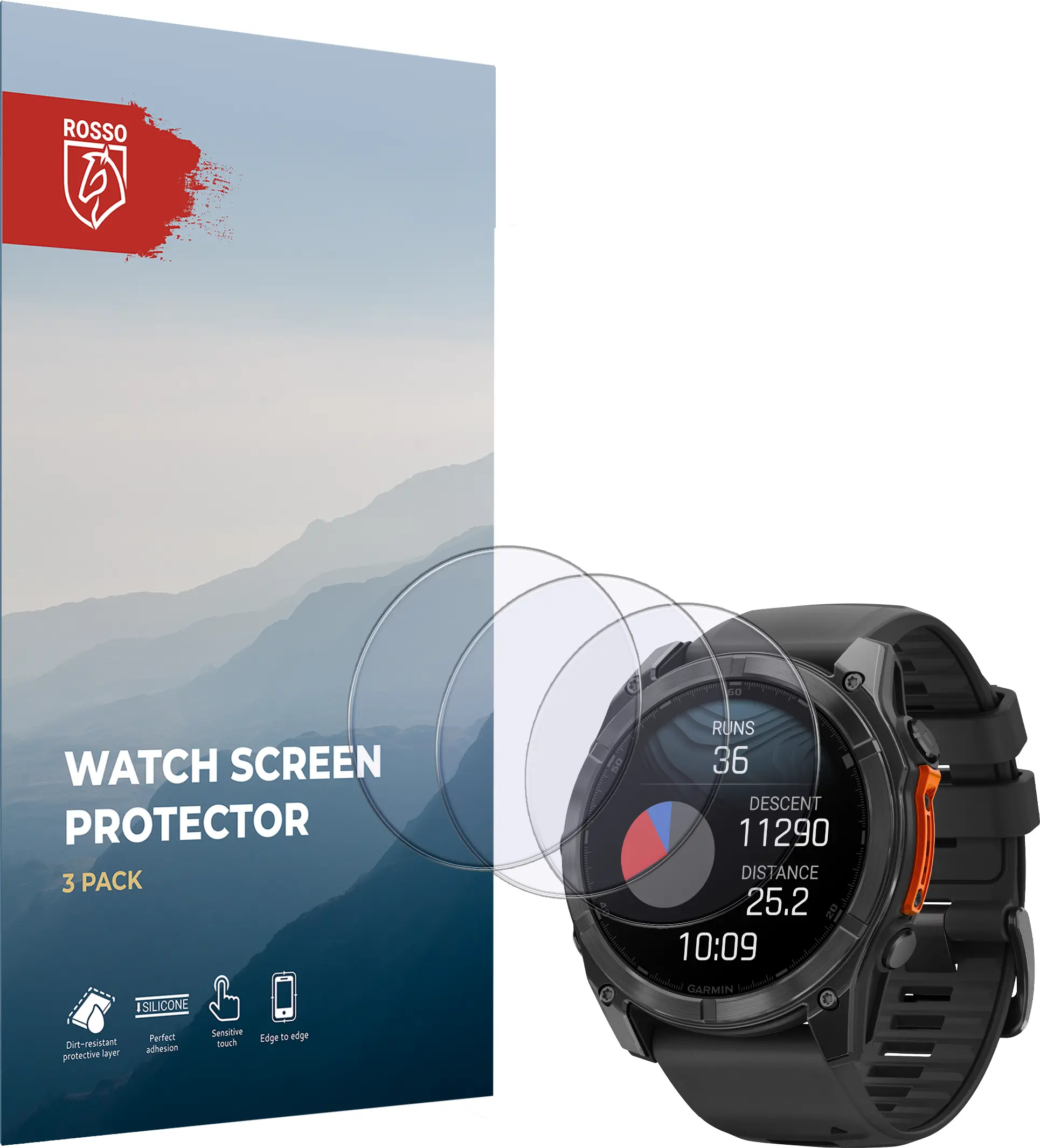 Rosso Garmin Fenix 8 51MM 9H Tempered Glass Screen Protector 3-Pack afbeelding 8