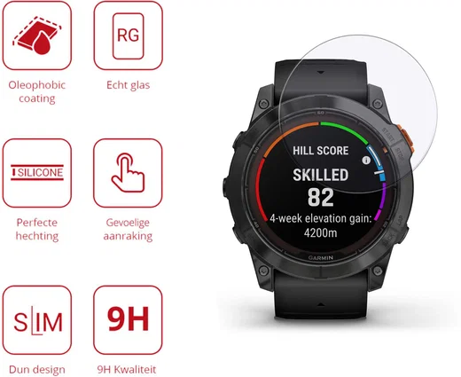 Rosso Garmin Fenix 7S 42MM 9H Tempered Glass Screen Protector 3-Pack afbeelding 2