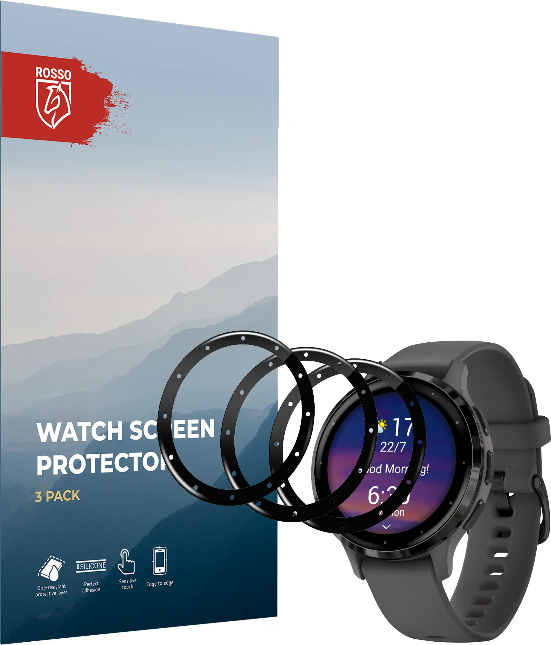 Rosso Garmin Venu 3S 41MM Hybrid Glass Screen Protector (3-Pack) afbeelding 6