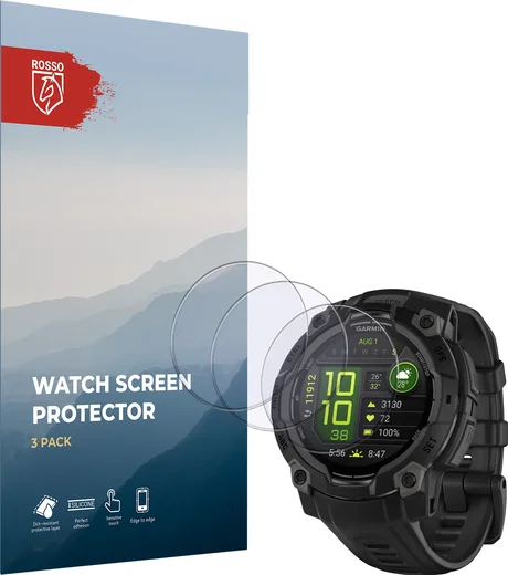 Rosso Garmin Instinct 3 45MM 9H Tempered Glass Screen Protector 3-Pack afbeelding 7