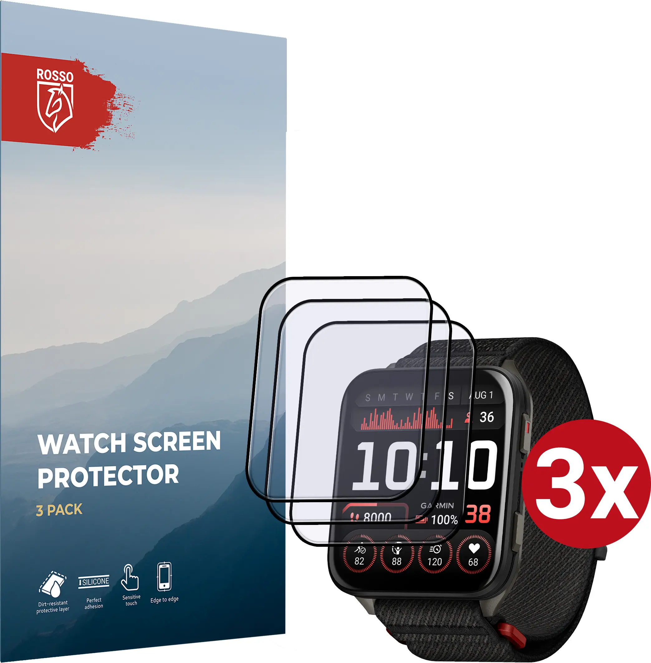 Rosso Garmin Venu X1 Hybrid Glass Screen Protector (3-Pack) afbeelding 1