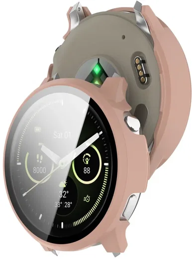 Garmin Venu 4 41MM Hoesje - Bumper Case Hard Plastic met Tempered Glass - Roze afbeelding 6