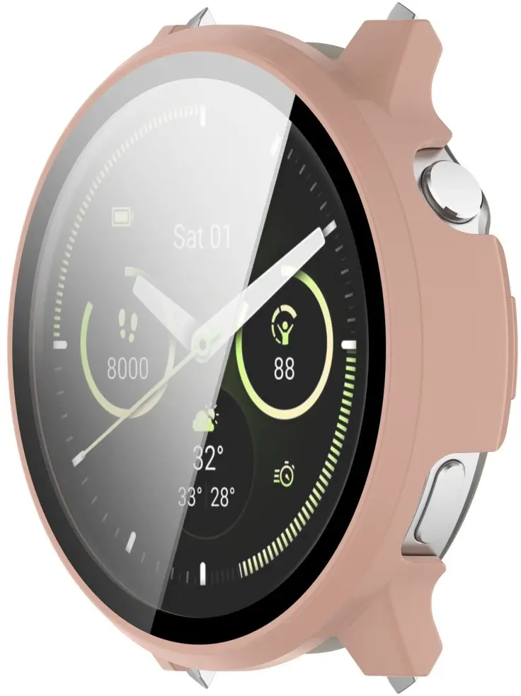 Garmin Venu 4 41MM Hoesje - Bumper Case Hard Plastic met Tempered Glass - Roze afbeelding 5