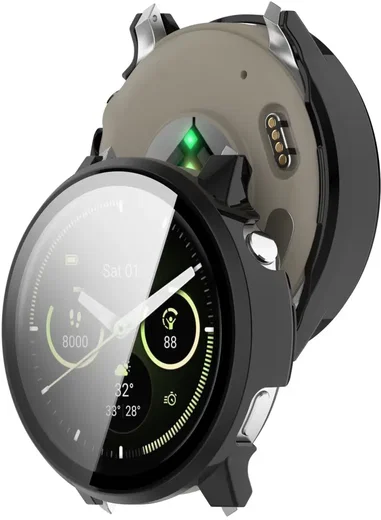 Garmin Venu 4 41MM Hoesje - Bumper Case Hard Plastic met Tempered Glass - Zwart afbeelding 6