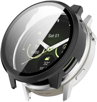Garmin Venu 4 41MM Hoesje - Bumper Case Hard Plastic met Tempered Glass - Zwart