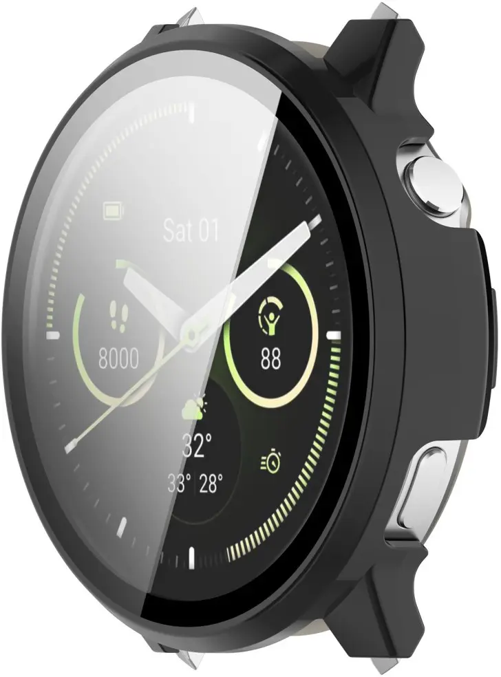 Garmin Venu 4 41MM Hoesje - Bumper Case Hard Plastic met Tempered Glass - Zwart afbeelding 5