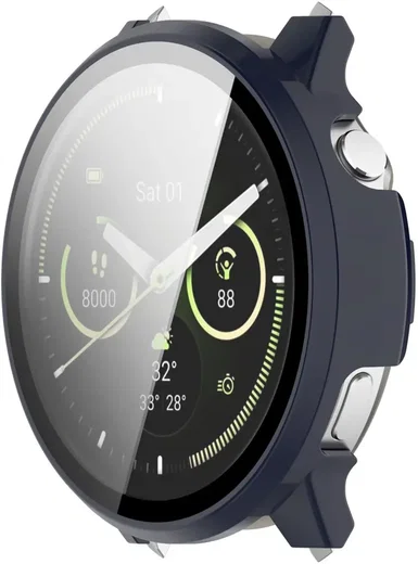 Garmin Venu 4 41MM Hoesje - Bumper Case Hard Plastic met Tempered Glass - Blauw afbeelding 5