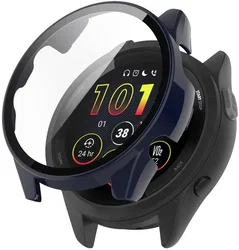 Garmin Forerunner 165 Hoesje - Bumper Case Hard Plastic Tempered Glass - Blauw afbeelding