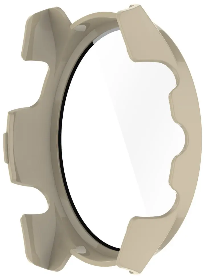 Garmin Forerunner 165 Hoesje - Bumper Case Hard Plastic Tempered Glass - Beige afbeelding 4
