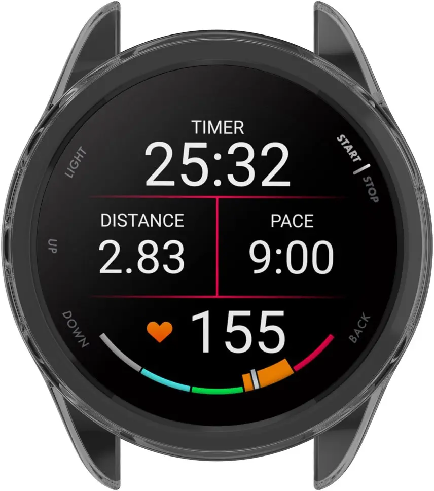 Garmin Forerunner 165 Hoesje - TPU Bumper Case - Transparant Zwart afbeelding 5