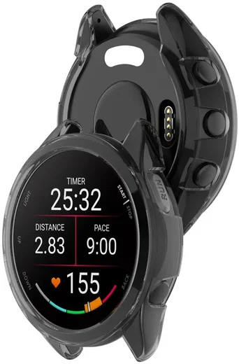 Garmin Forerunner 165 Hoesje - TPU Bumper Case - Transparant Zwart afbeelding 6