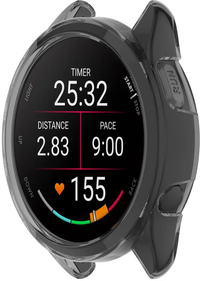 Garmin Forerunner 165 Hoesje - TPU Bumper Case - Transparant Zwart afbeelding 2
