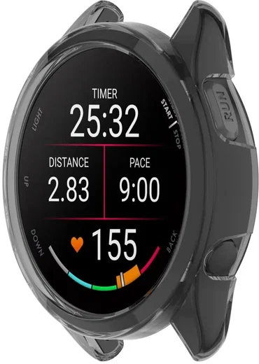 Garmin Forerunner 165 Hoesje - TPU Bumper Case - Transparant Zwart afbeelding 2