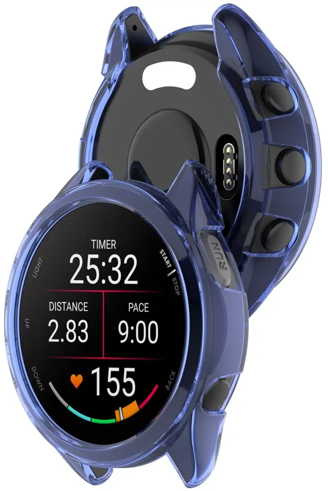Garmin Forerunner 165 Hoesje - TPU Bumper Case - Transparant Blauw afbeelding 6