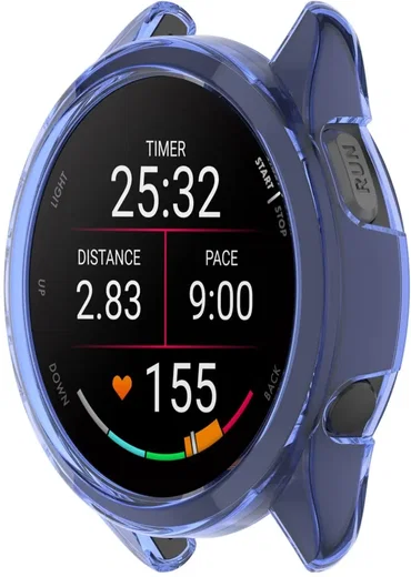 Garmin Forerunner 165 Hoesje - TPU Bumper Case - Transparant Blauw afbeelding 2