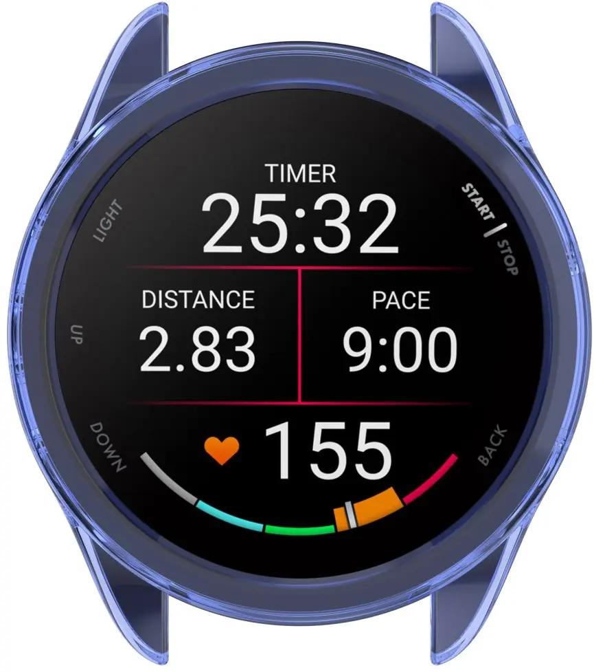 Garmin Forerunner 165 Hoesje - TPU Bumper Case - Transparant Blauw afbeelding 5
