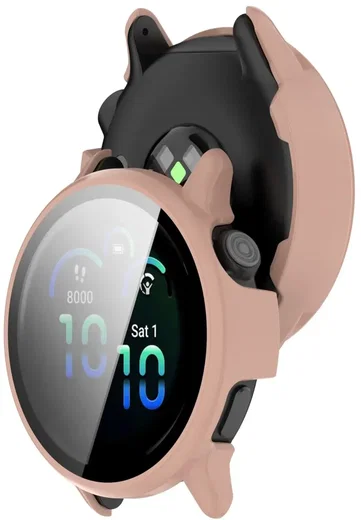 Garmin Vivoactive 6 Hoesje - Bumper Case Hard Plastic met Tempered Glass - Roze afbeelding 6