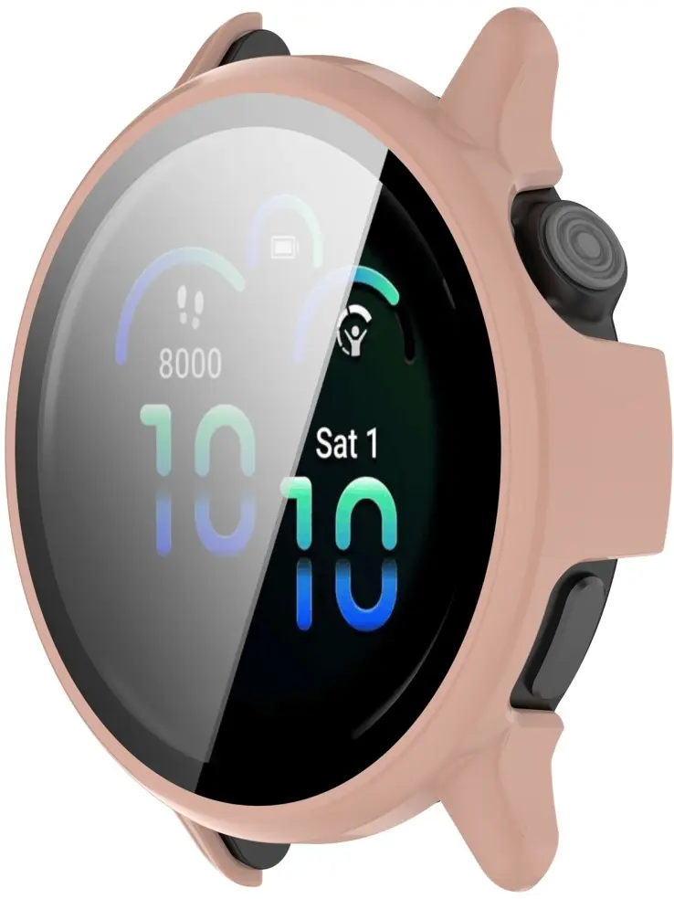 Garmin Vivoactive 6 Hoesje - Bumper Case Hard Plastic met Tempered Glass - Roze afbeelding 5