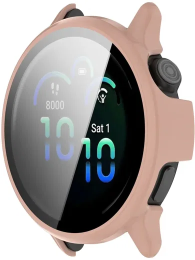 Garmin Vivoactive 6 Hoesje - Bumper Case Hard Plastic met Tempered Glass - Roze afbeelding 5