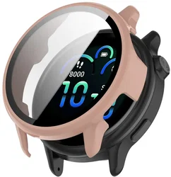 Garmin Vivoactive 6 Hoesje - Bumper Case Hard Plastic met Tempered Glass - Roze afbeelding