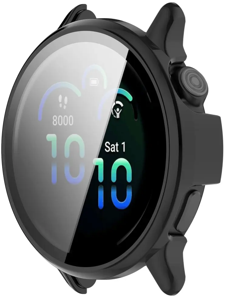 Garmin Vivoactive 6 Hoesje - Bumper Case Hard Plastic met Tempered Glass - Zwart afbeelding 5
