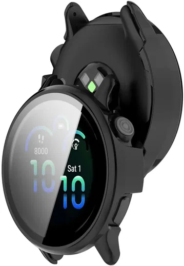 Garmin Vivoactive 6 Hoesje - Bumper Case Hard Plastic met Tempered Glass - Zwart afbeelding 6