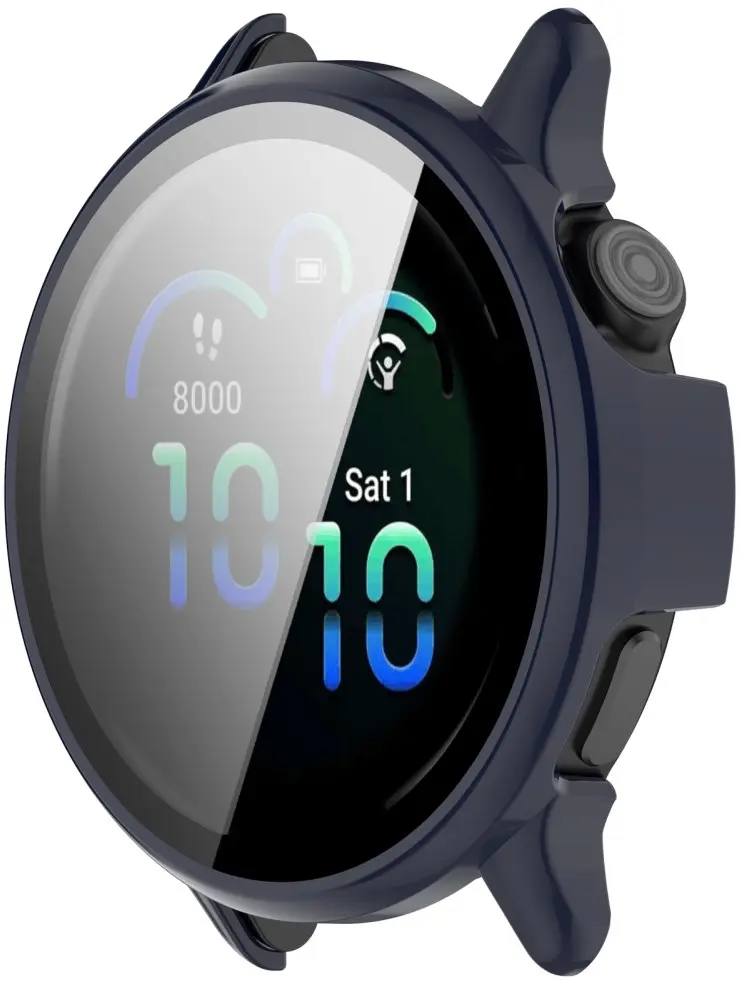 Garmin Vivoactive 6 Hoesje - Bumper Case Hard Plastic Tempered Glass - Blauw afbeelding 5