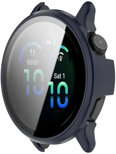 Garmin Vivoactive 6 Hoesje - Bumper Case Hard Plastic Tempered Glass - Blauw afbeelding 5