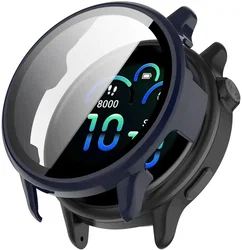 Garmin Vivoactive 6 Hoesje - Bumper Case Hard Plastic Tempered Glass - Blauw afbeelding