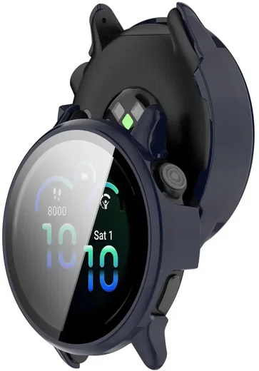 Garmin Vivoactive 6 Hoesje - Bumper Case Hard Plastic Tempered Glass - Blauw afbeelding 6