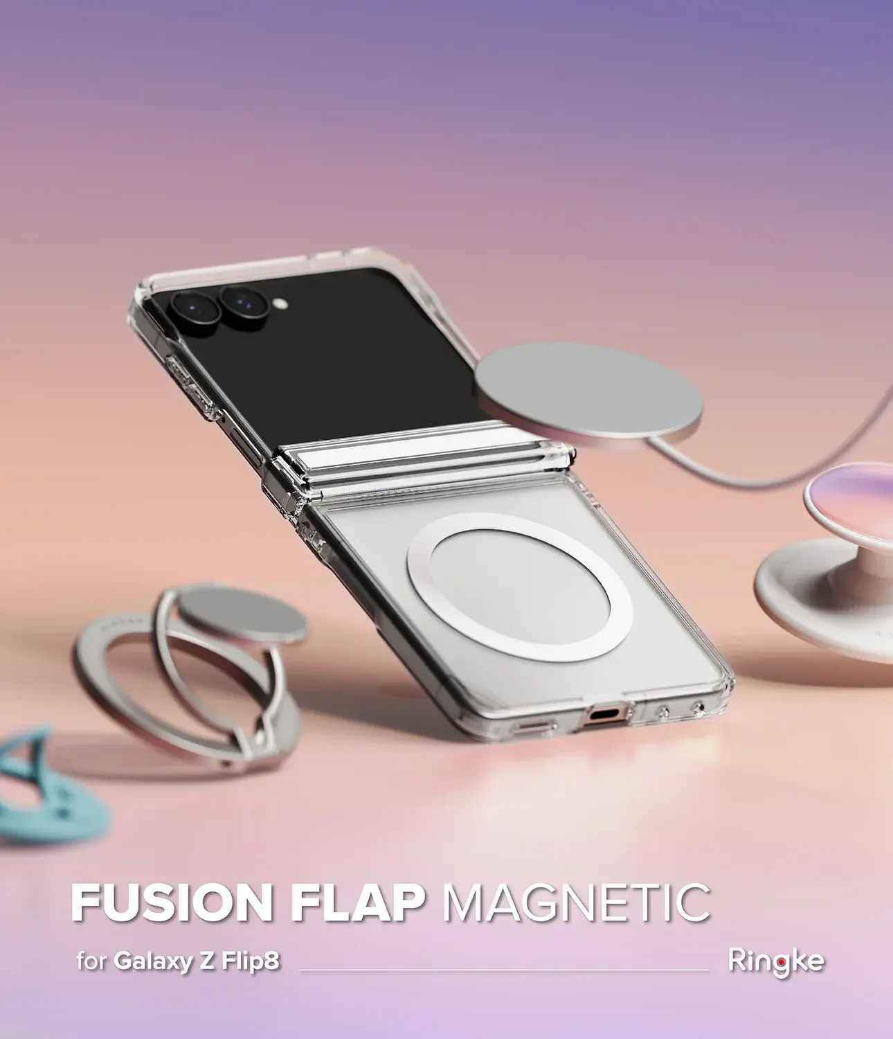 Ringke Fusion Flap Magnetic Samsung Galaxy Z Flip 8 Hoesje MagSafe Transparant afbeelding 15