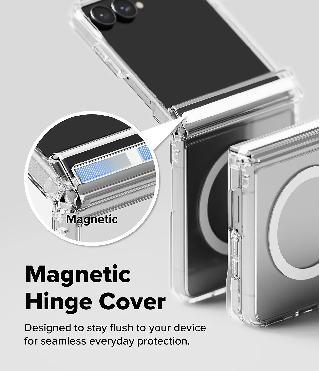 Ringke Fusion Flap Magnetic Samsung Galaxy Z Flip 8 Hoesje MagSafe Transparant afbeelding 4