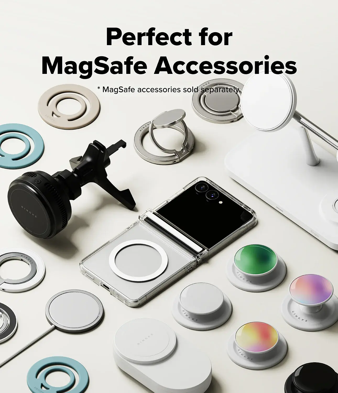 Ringke Fusion Flap Magnetic Samsung Galaxy Z Flip 8 Hoesje MagSafe Transparant afbeelding 6