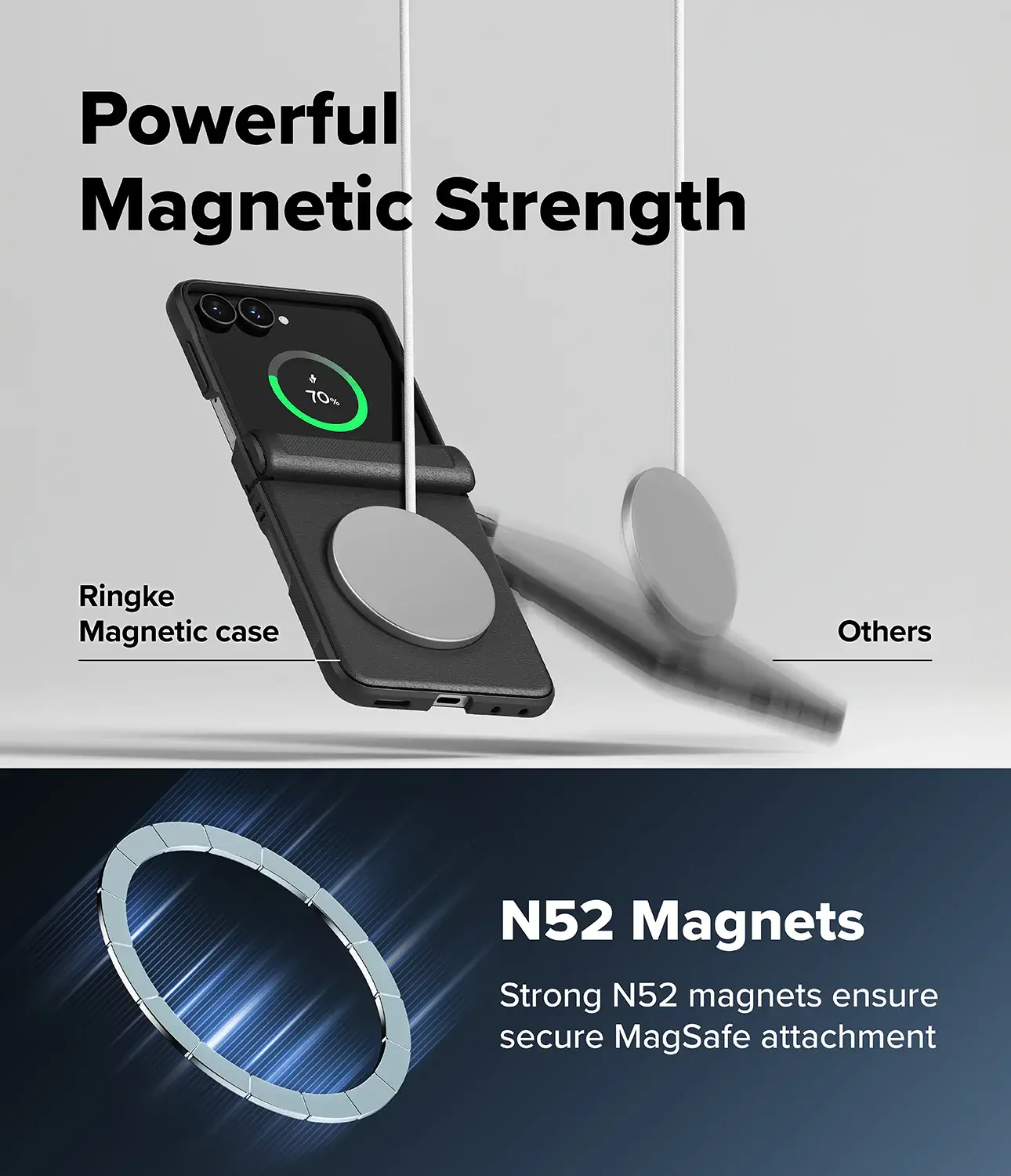Ringke Onyx Flap Magnetic Samsung galaxy Z Flip 8 Hoesje MagSafe Zwart afbeelding 7