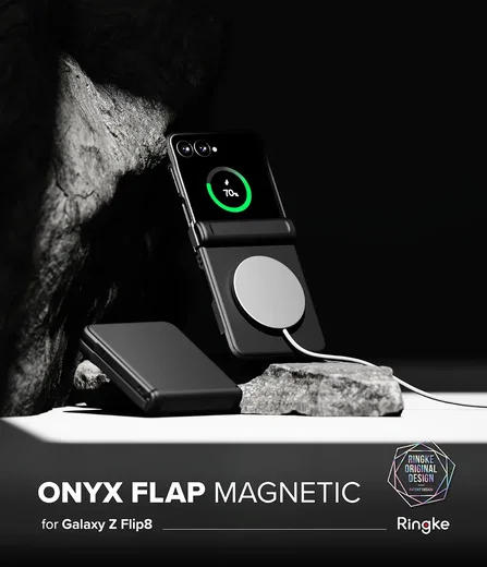 Ringke Onyx Flap Magnetic Samsung galaxy Z Flip 8 Hoesje MagSafe Zwart afbeelding 10
