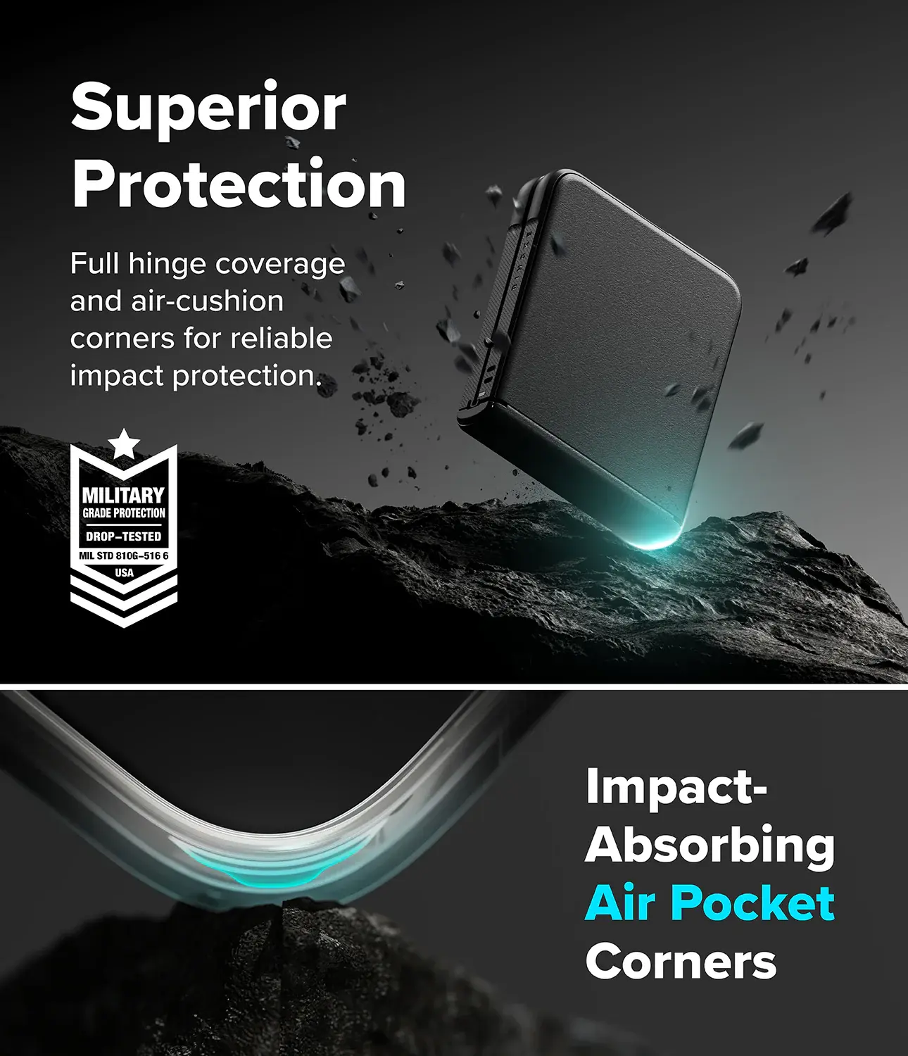 Ringke Onyx Flap Magnetic Samsung galaxy Z Flip 8 Hoesje MagSafe Zwart afbeelding 8