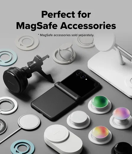 Ringke Onyx Flap Magnetic Samsung galaxy Z Flip 8 Hoesje MagSafe Zwart afbeelding 6