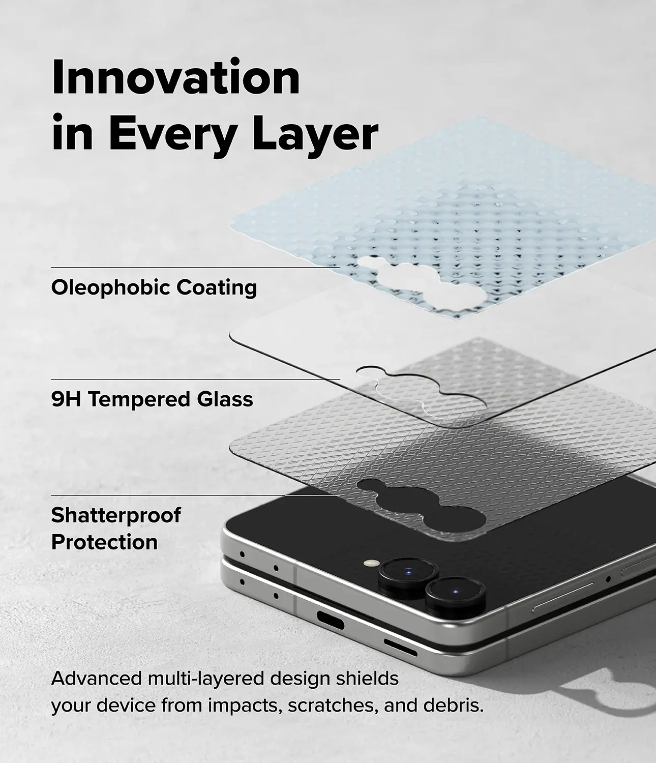 Ringke Cover Display Pro Samsung Galaxy Z Flip 8 Screen Protector 2-Pack afbeelding 10