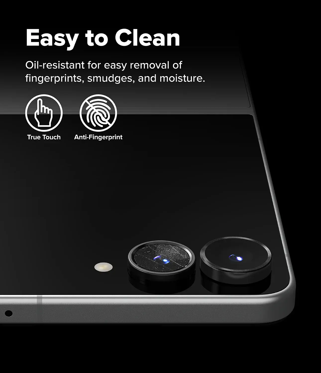 Ringke Frame Glass Samsung Galaxy Z Flip 8 Camera Protector Zwart 2-Pack afbeelding 10