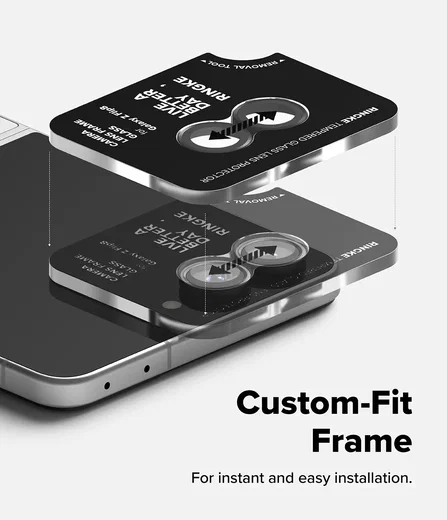 Ringke Frame Glass Samsung Galaxy Z Flip 8 Camera Protector Zwart 2-Pack afbeelding 3
